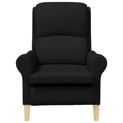 Moderne Lenestol Svart Polyesterstoff, Tre
