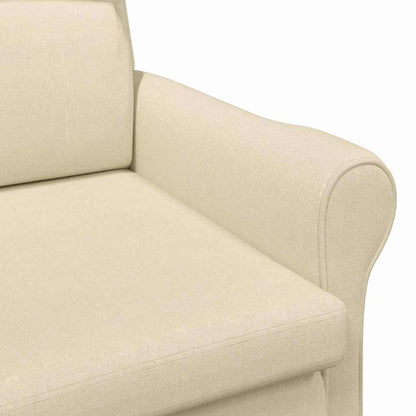 Moderne lenestol Krem Stoff og tre Medium Kremfarget lenestol