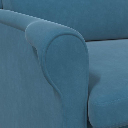 Blå Lenestol Blå Stoff, Tre Standard Ergonomisk Blå Lenestol