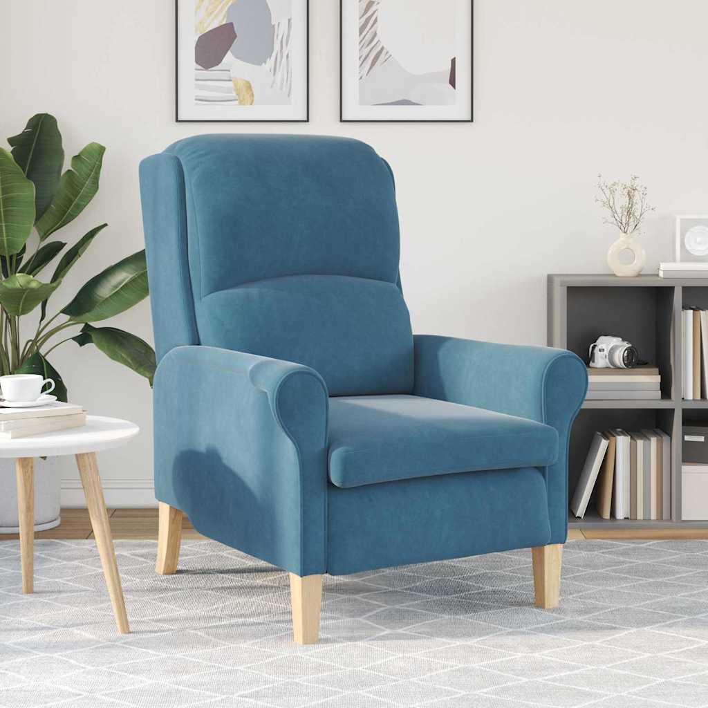 Blå Lenestol Blå Stoff, Tre Standard Ergonomisk Blå Lenestol
