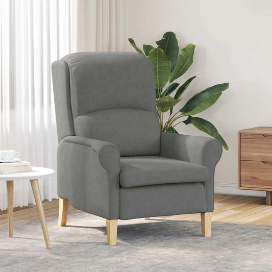 Mørk Grå Lenestol Mørk Grå Stoff og Tre Standard Ergonomisk