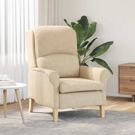 Krem lenestol Krem Stoff og tre Standard Ergonomisk