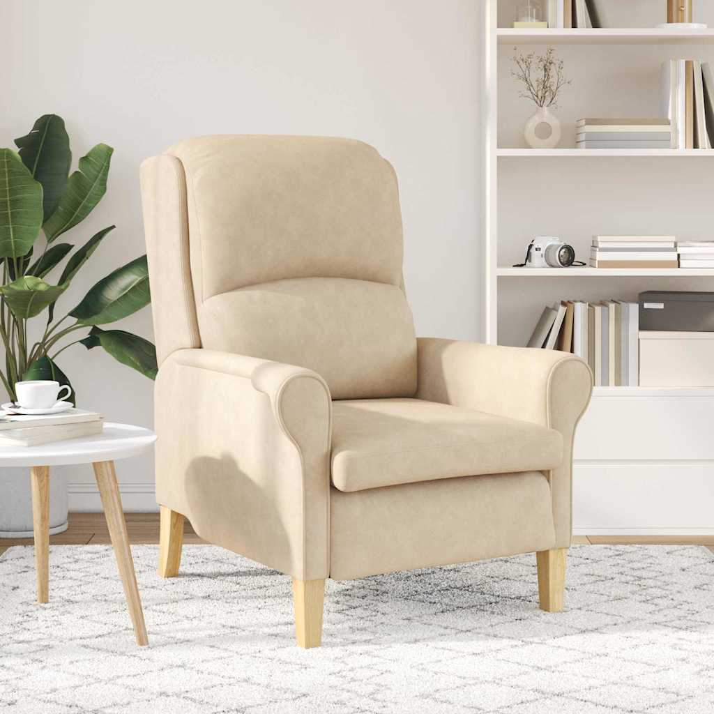 Krem lenestol Krem Stoff og tre Standard Ergonomisk