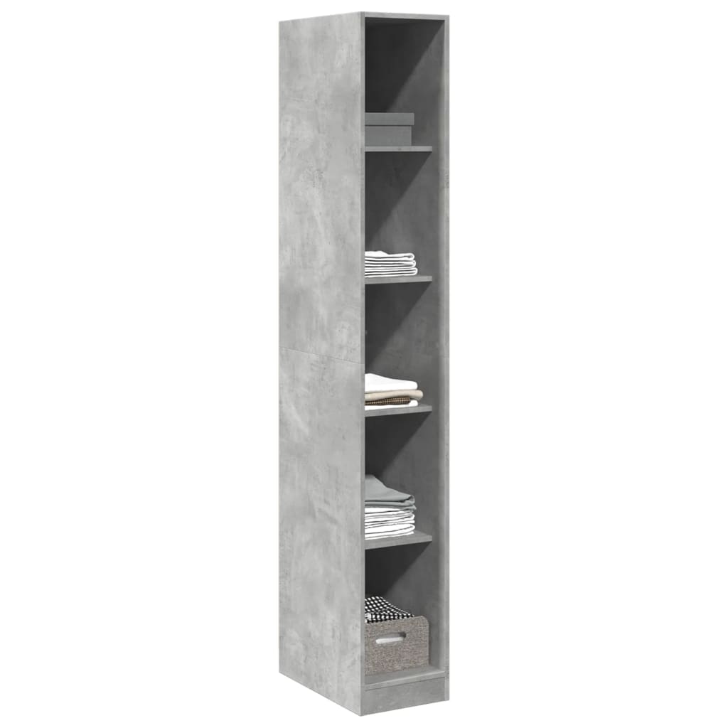 Garderobe betonggrå 30x50x200 cm konstruert tre