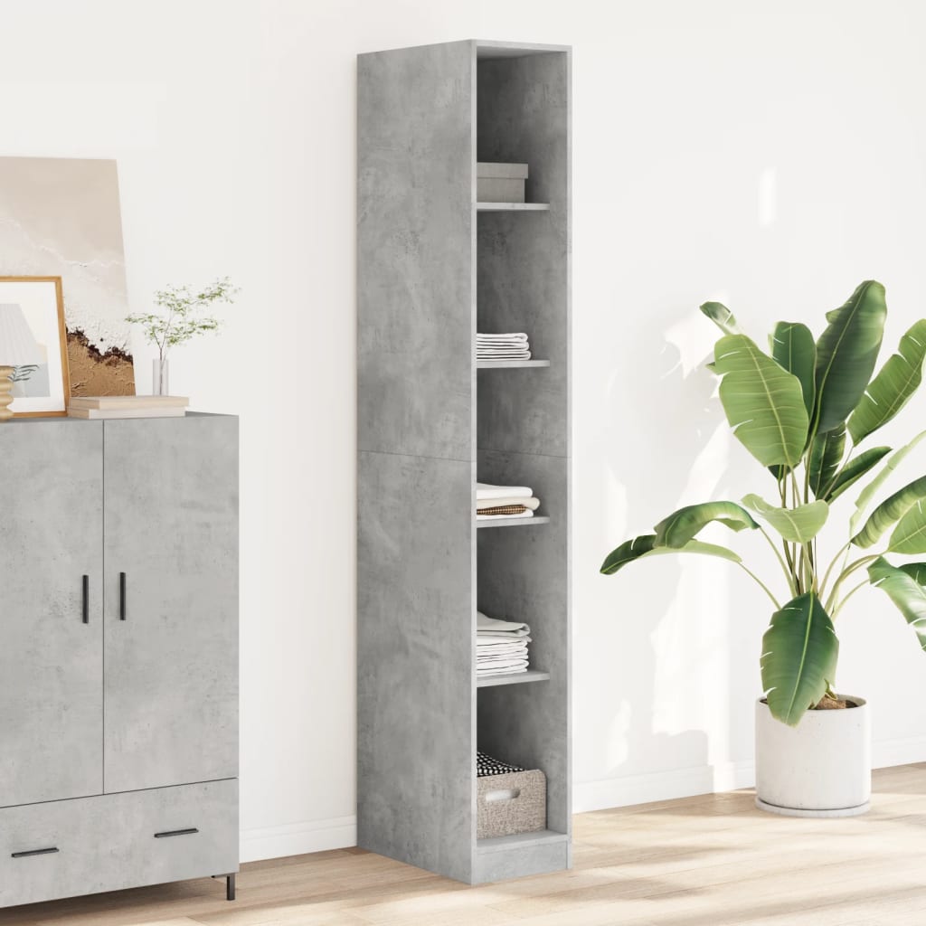 Garderobe betonggrå 30x50x200 cm konstruert tre