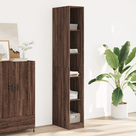 Garderobe brun eik 30x50x200 cm konstruert tre