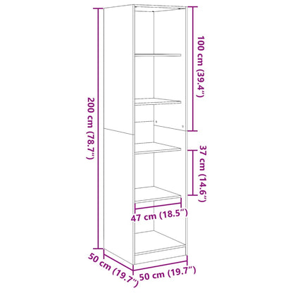 Garderobe betonggrå 50x50x200 cm sponplate
