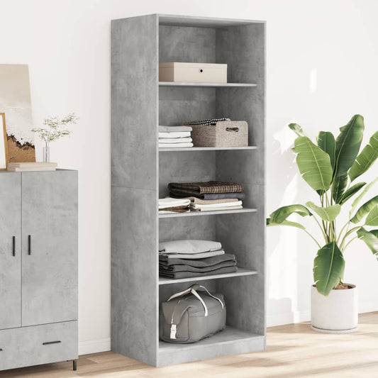 Garderobe betonggrå 80x50x200 cm konstruert tre