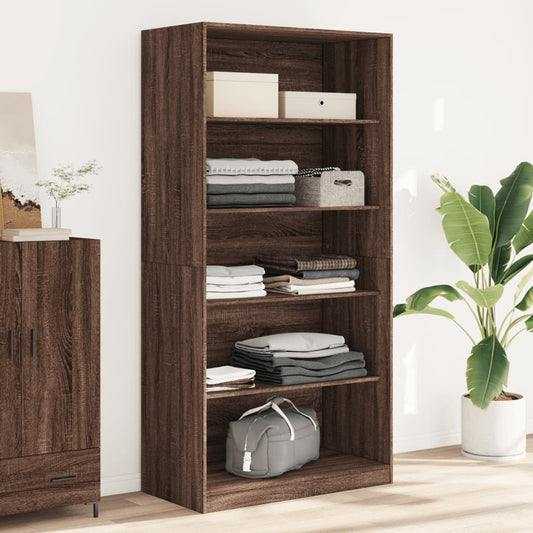 Garderobe brun eik 100x50x200 cm konstruert tre