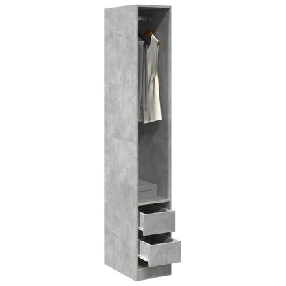 Garderobe betonggrå 30x50x200 cm konstruert tre