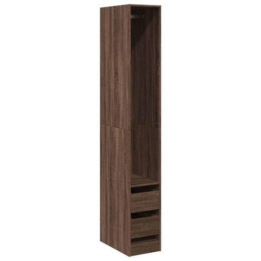 Garderobe brun eik 30x50x200 cm konstruert tre