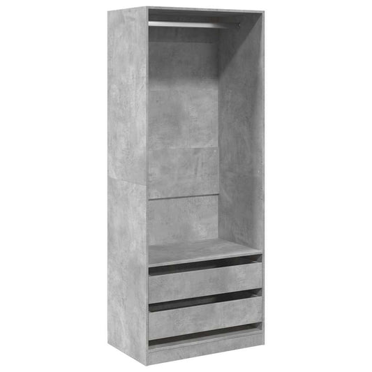 Garderobe betonggrå 80x50x200 cm konstruert tre