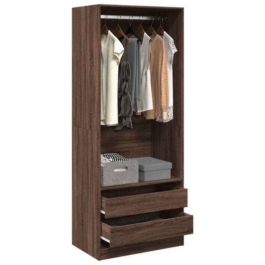 Garderobe brun eik 80x50x200 cm konstruert tre