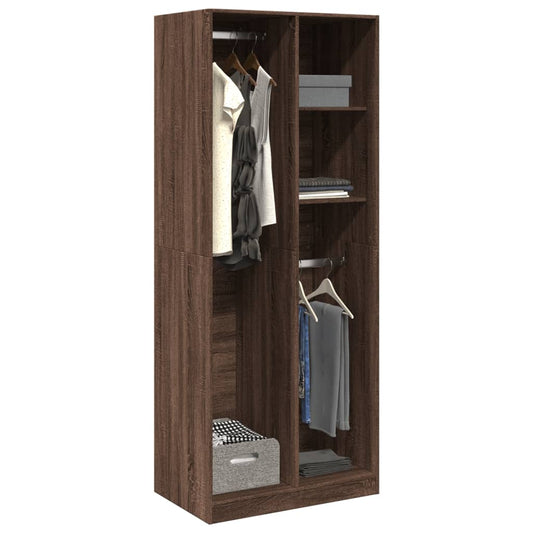 Garderobe brun eik 80x50x200 cm konstruert tre