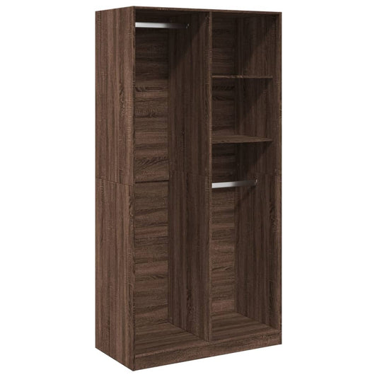 Garderobe brun eik 100x50x200 cm konstruert tre