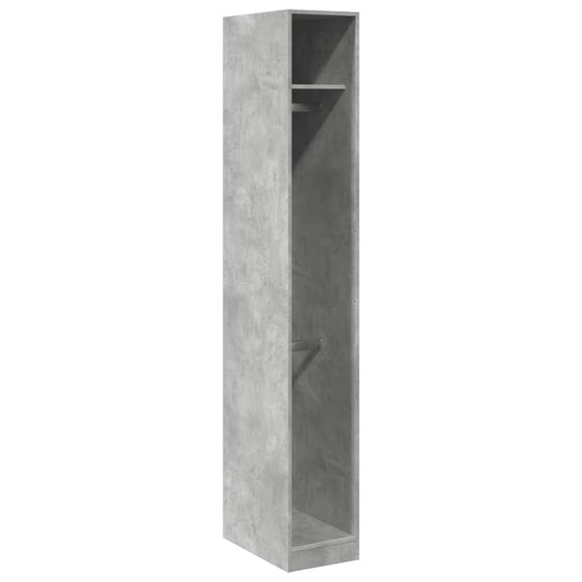 Garderobe betonggrå 30x50x200 cm konstruert tre