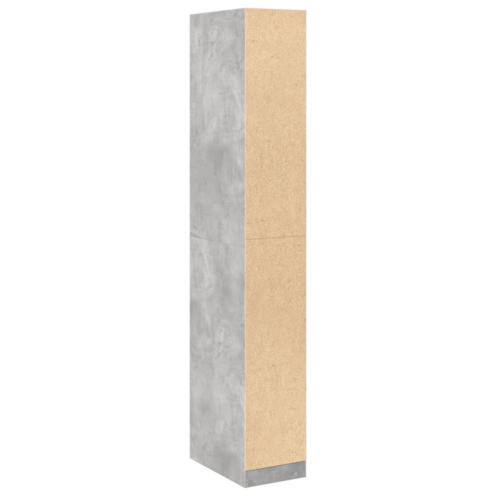 Garderobe betonggrå 30x50x200 cm konstruert tre