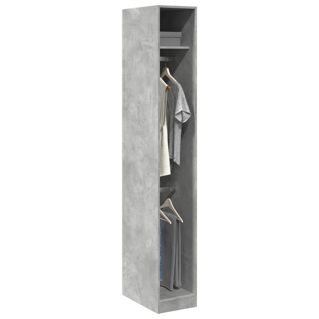 Garderobe betonggrå 30x50x200 cm konstruert tre