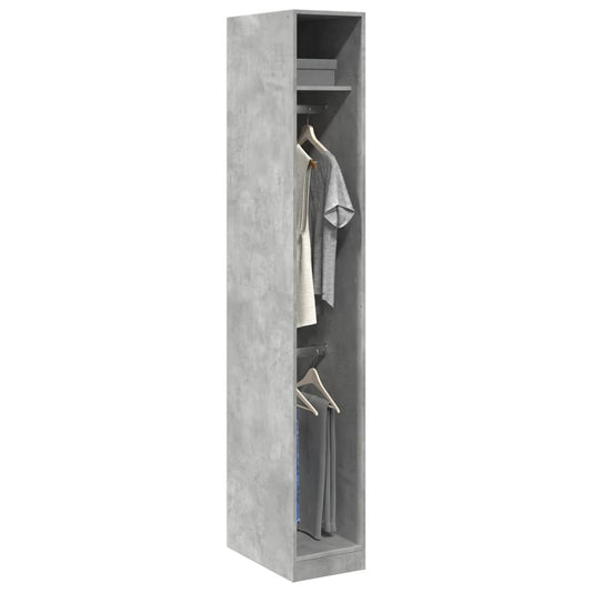 Garderobe betonggrå 30x50x200 cm konstruert tre