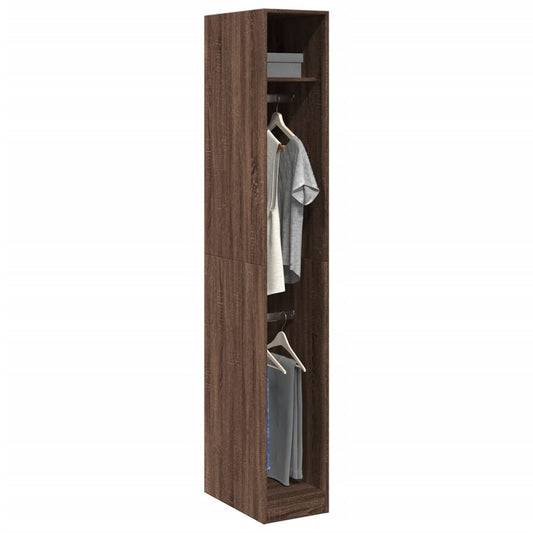 Garderobe brun eik 30x50x200 cm konstruert tre