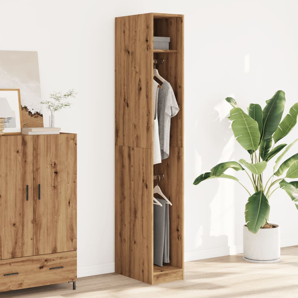 Garderobe artisan eik 30x50x200 cm konstruert tre