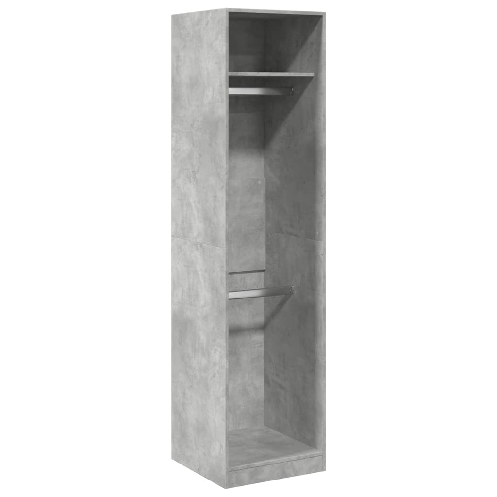 Garderobe betonggrå 50x50x200 cm sponplate