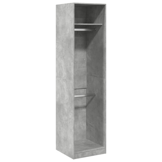 Garderobe betonggrå 50x50x200 cm sponplate