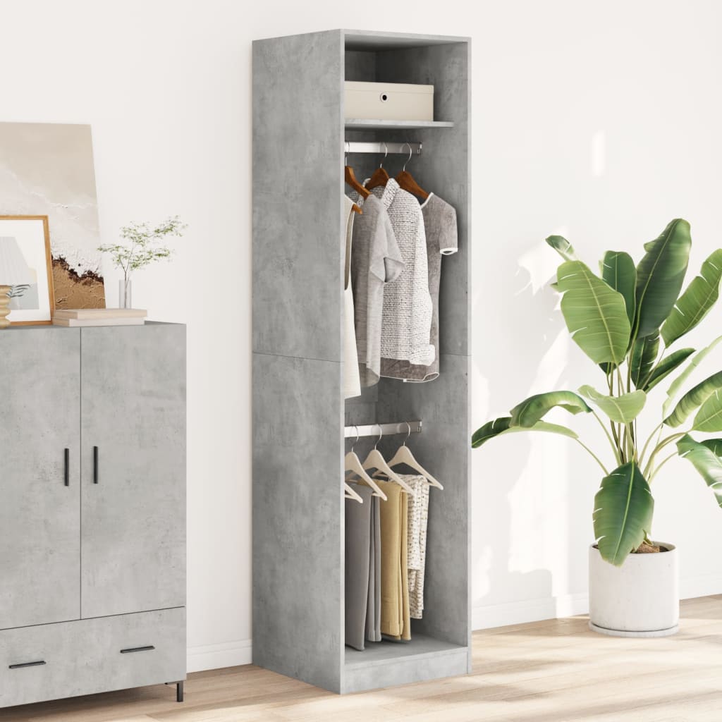 Garderobe betonggrå 50x50x200 cm sponplate