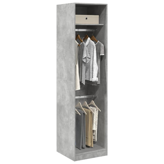 Garderobe betonggrå 50x50x200 cm sponplate