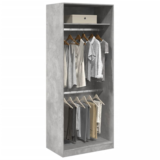Garderobe betonggrå 80x50x200 cm konstruert tre