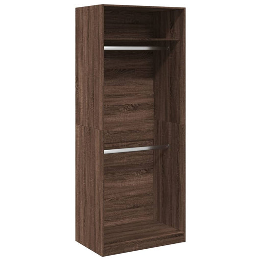 Garderobe brun eik 80x50x200 cm konstruert tre