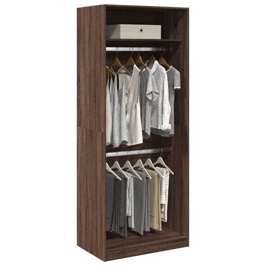 Garderobe brun eik 80x50x200 cm konstruert tre