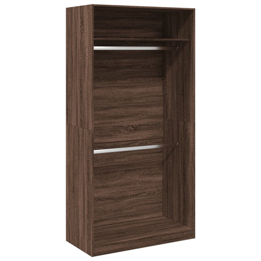 Garderobe brun eik 100x50x200 cm konstruert tre