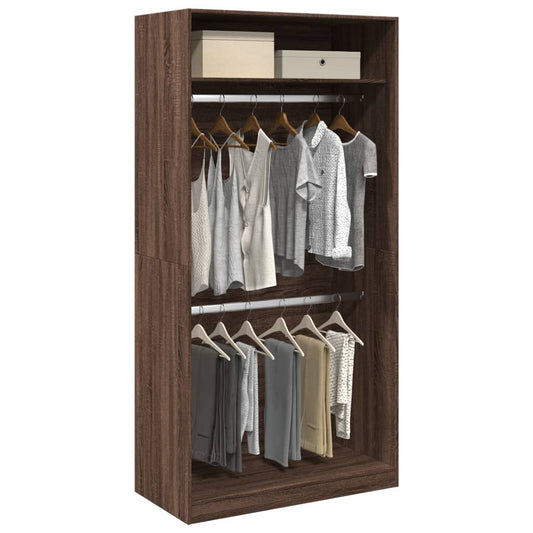Garderobe brun eik 100x50x200 cm konstruert tre
