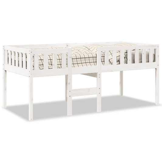 Barneseng uten madrass hvit 75x190 cm heltre furu