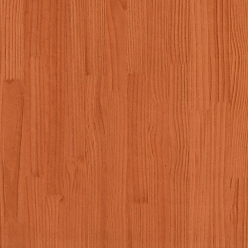Barneseng med madrass voksbrun 90x200 cm heltre furu