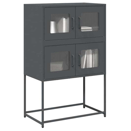 Highboard Antrasitt 68x39x107 cm Stål