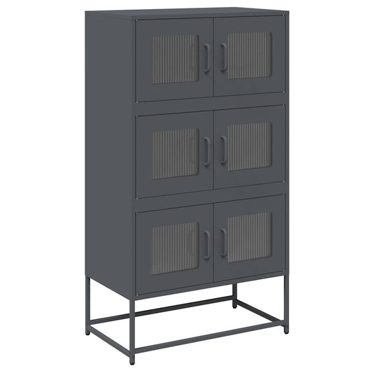 Highboard antrasitt 68x39x123 cm stål