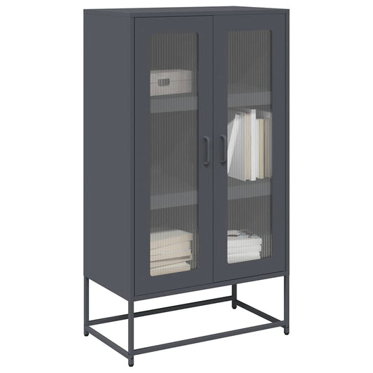Highboard antrasitt 68x39x123 cm stål