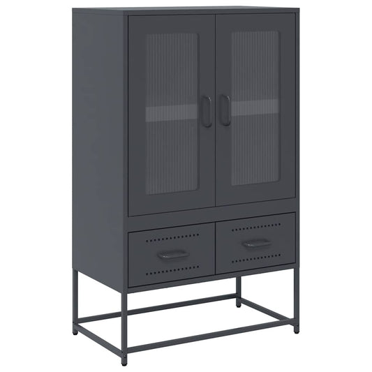 Highboard antrasitt 68x39x111,5 cm stål