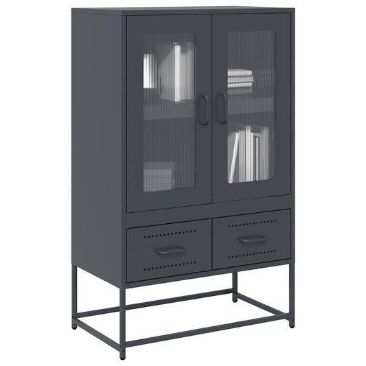 Highboard antrasitt 68x39x111,5 cm stål