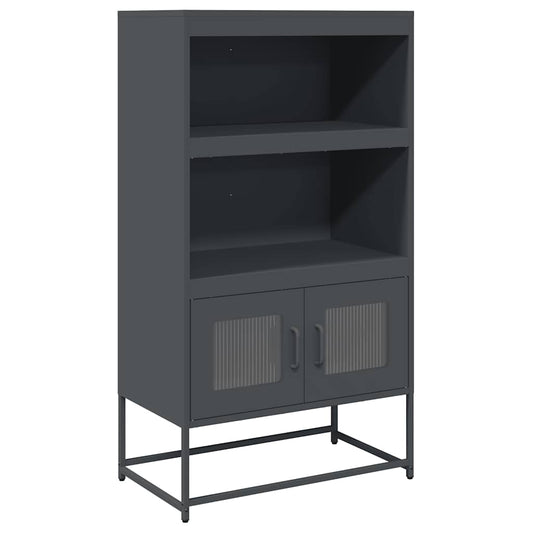 Highboard antrasitt 68x39x123 cm stål