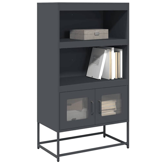 Highboard antrasitt 68x39x123 cm stål