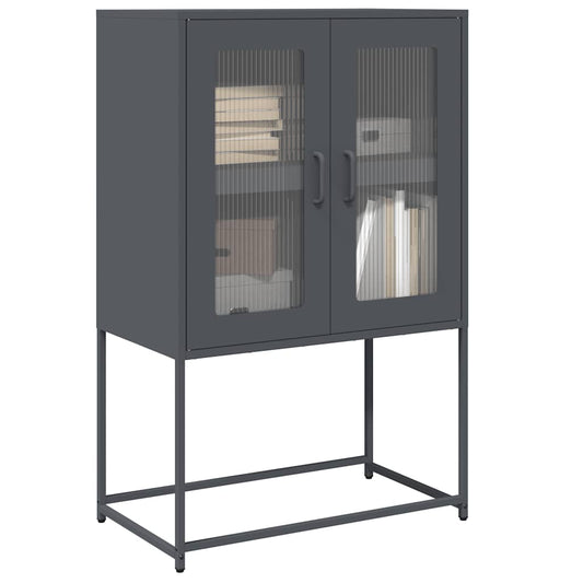 Highboard Antrasitt 68x39x107 cm Stål