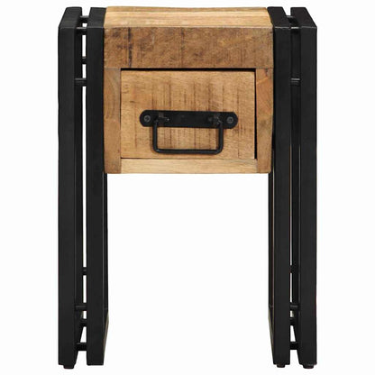 Avlastningsbord med skuff Brun 30 x 30 x 40 cm heltre mango
