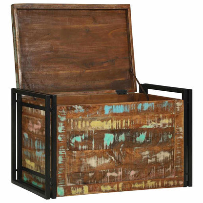 Fargerik Oppbevaringsboks 80 x 50 x 50 cm - Massivt Gjenvunnet Tre