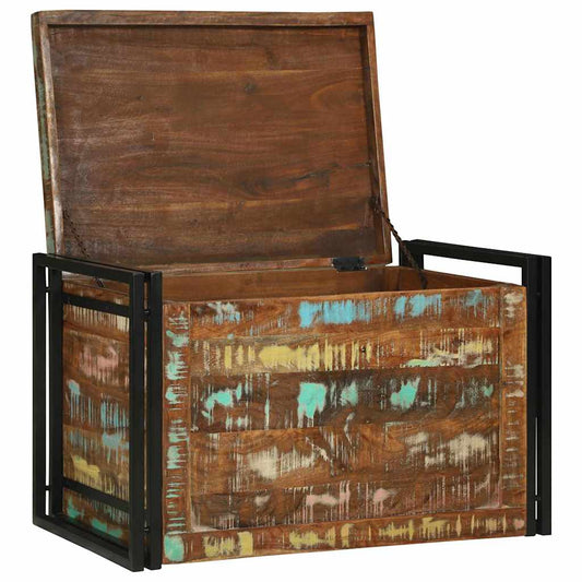 Fargerik Oppbevaringsboks 80 x 50 x 50 cm - Massivt Gjenvunnet Tre
