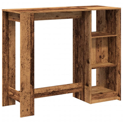 Barbord med hylle gammelt tre 124x46x103,5 cm konstruert tre