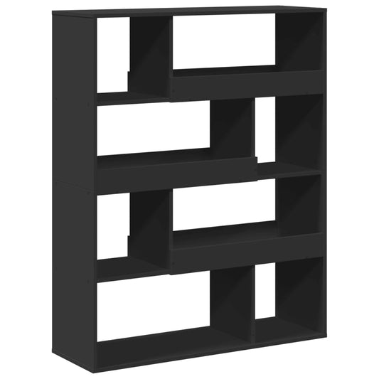 Bokhylle svart 100x33x125,5 cm konstruert tre