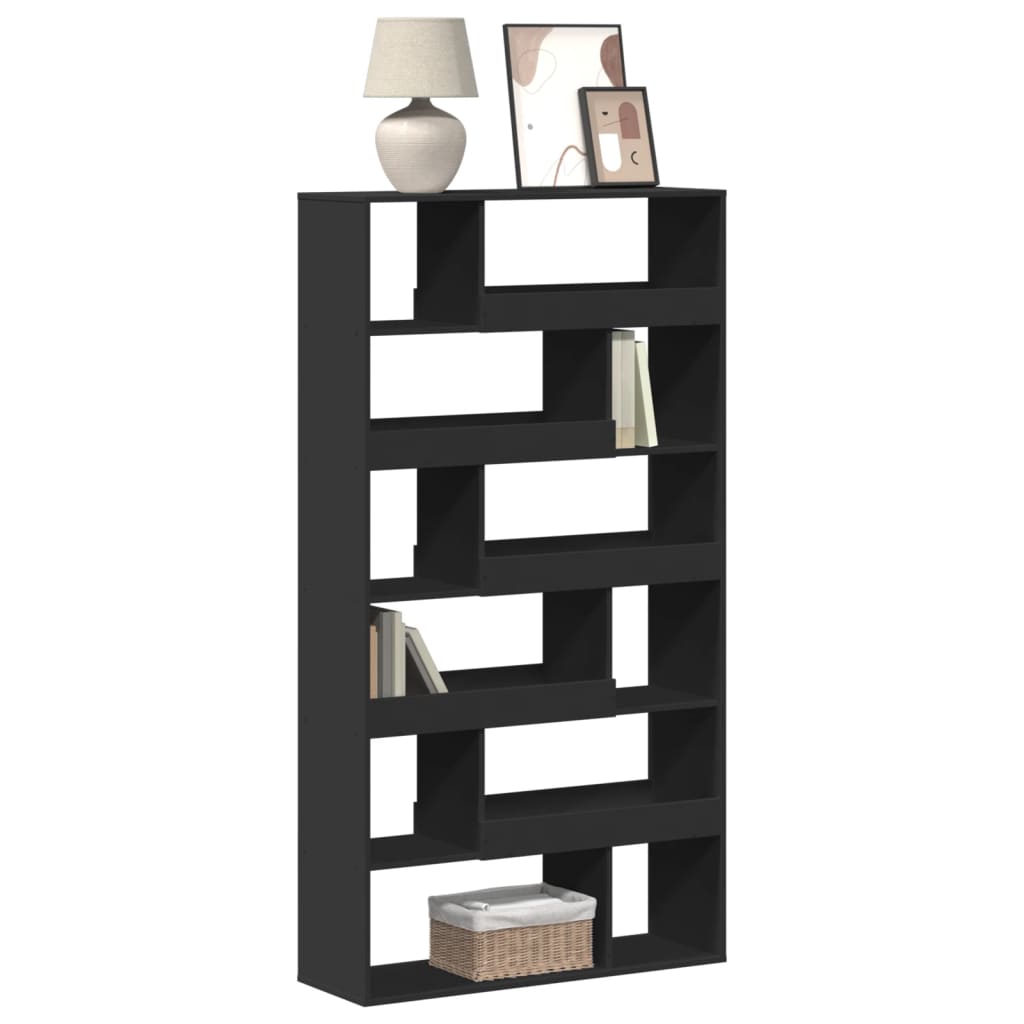 Bokhylle svart 100x33x187,5 cm konstruert tre